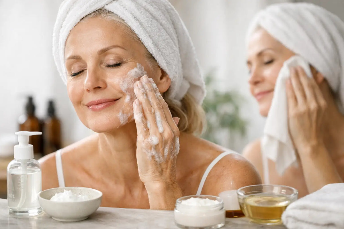 Guide double nettoyage peau mature efficace
