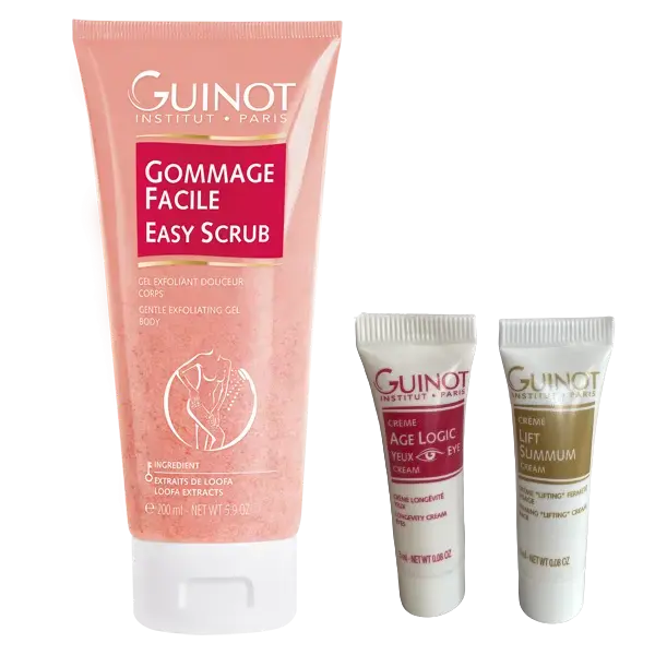 GUINOT - Gel Gommage Facile - 200ml + 2 Crèmes GUINOT OFFERTES - Ma boutique