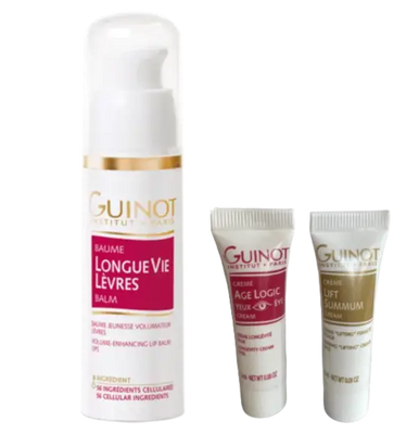 GUINOT - Baume à lèvre - LONGUE VIE LEVRES - 15ml + 2 Crèmes GUINOT OFFERTES