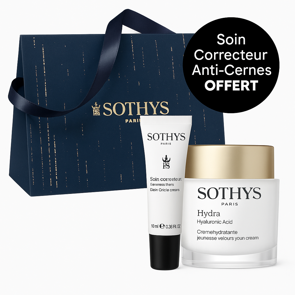 SOTHYS-Coffret Cadeau- Crème Hydratante Jeunesse Velours 50ml et Correcteur Anti Cernes Clair 10ml- visage