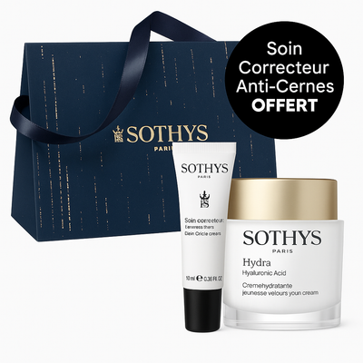 SOTHYS-Coffret Cadeau- Crème Hydratante Jeunesse Velours 50ml et Correcteur Anti Cernes Clair 10ml- visage