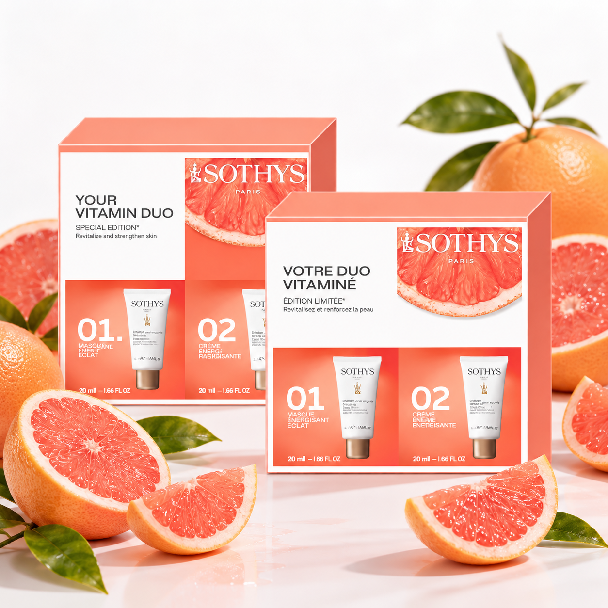 SOTHYS- Duo Masque Rénovateur de Teint + Crème Hydra Protectrice - visage - 2x50ml