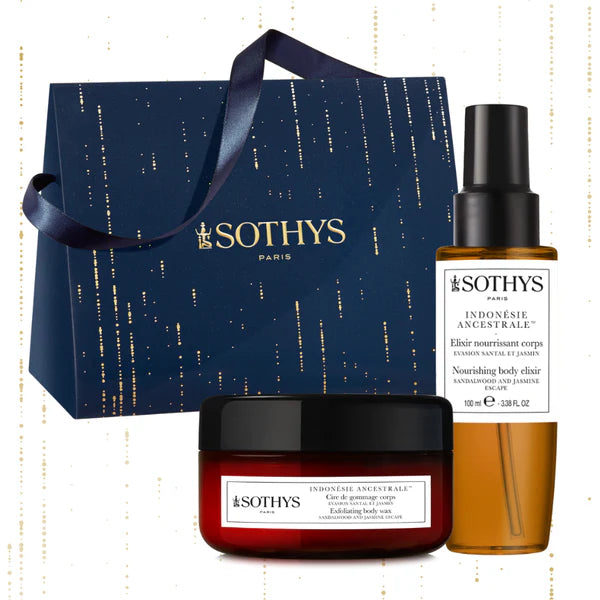 SOTHYS- Coffret Cadeau - Elixir Nourrissant Evasion Santal & Jasmin 100ml et Cire de Gommage Evasion Santal & Jasmin 100ml-corps